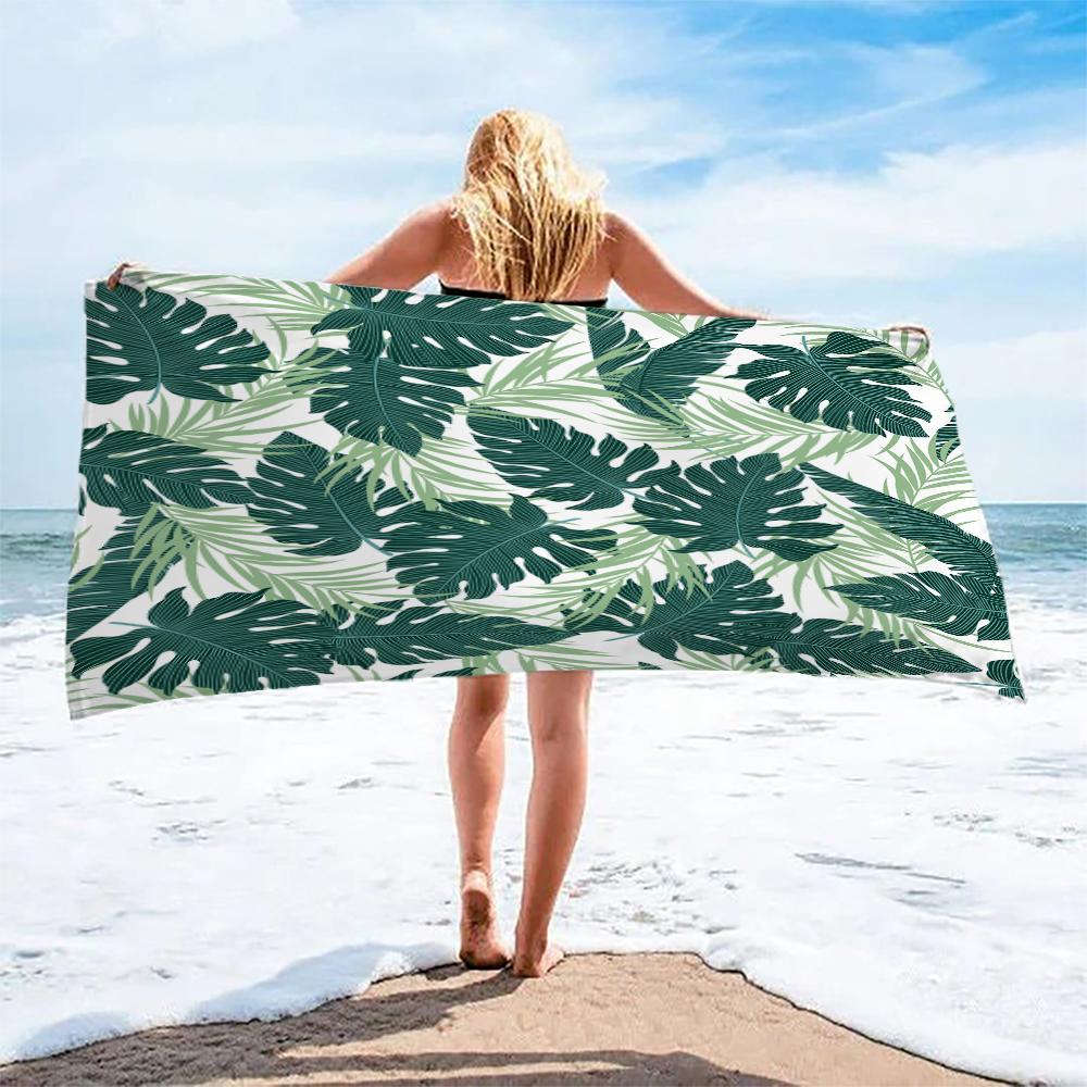 Tropical Foliage Beach Towel 3D Printed Floral Microfiber Quick-Drying Bath Towel For Bachelorette Party Available