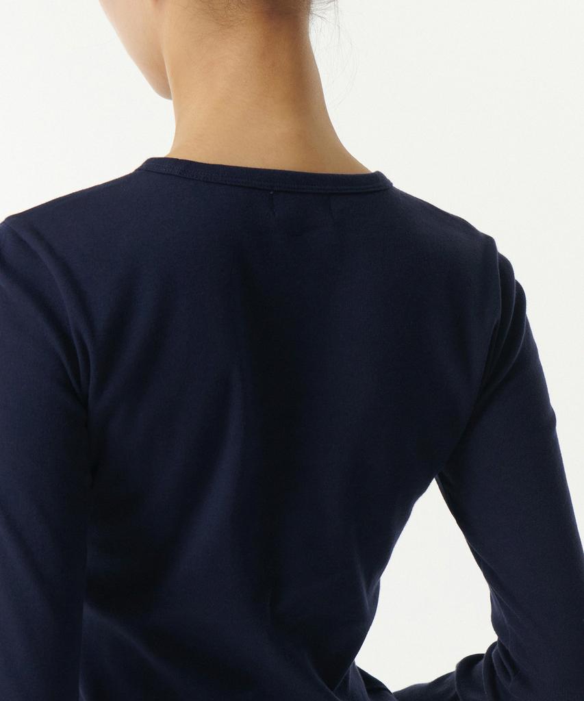 MUSINSA STANDARD WOMAN Women'S Slim Crew Neck Long Sleeve T-Shirt [Navy]