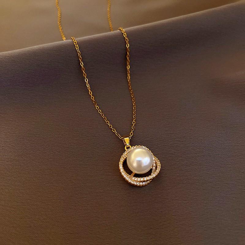 Goldbarren Bohnen Halskette - Edelstahl, Nischendesign, Schlichte Schlüsselbeinkette, Vielseitiger Modeschmuck