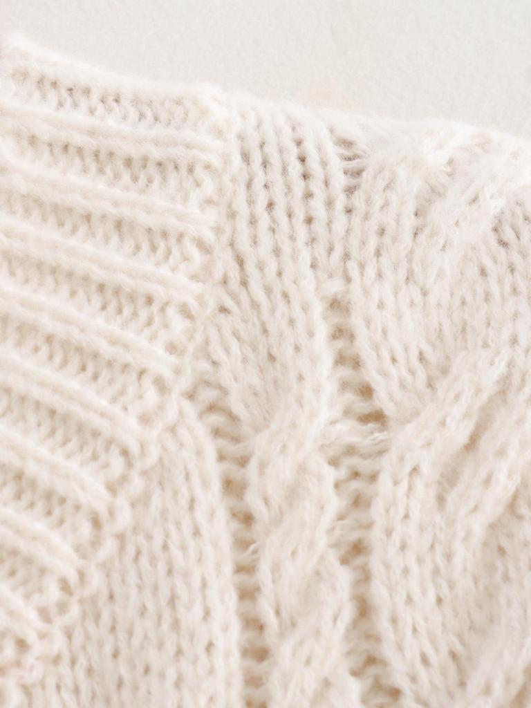 Autumn Chunky Knit Cable Long Cardigan for Women - Single-Breasted Design