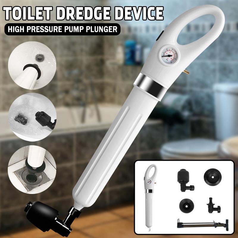 Automatic Toilet Plunger with 4 Heads High Pressure Pump Cleaner Powerful Air Blasters Dredge Drain Sink Air Blasters