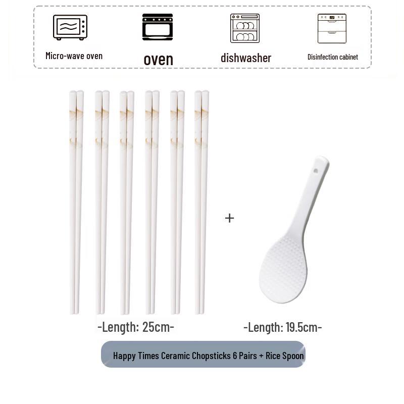 Haoya Jingdezhen Ceramic Chopsticks & Spoon Set