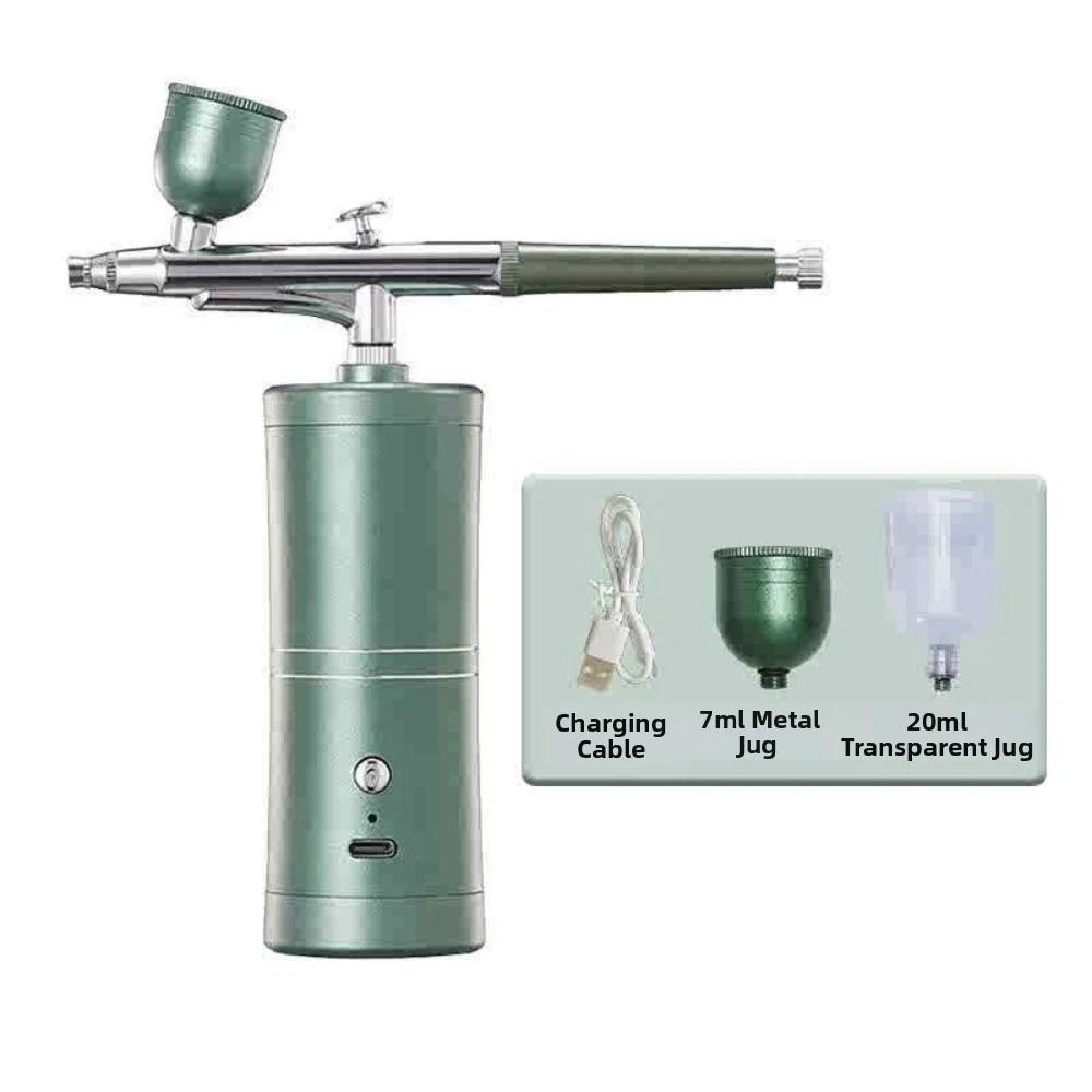 Multifunctional Nano Spray High Pressure Atomizer Multi-Purpose Oxygen Injector Facial Beauty green