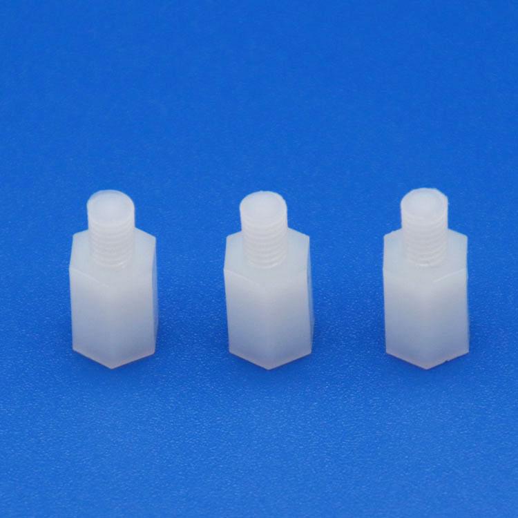 White Nylon M3 Hexagonal External Thread Standoff Spacer Post