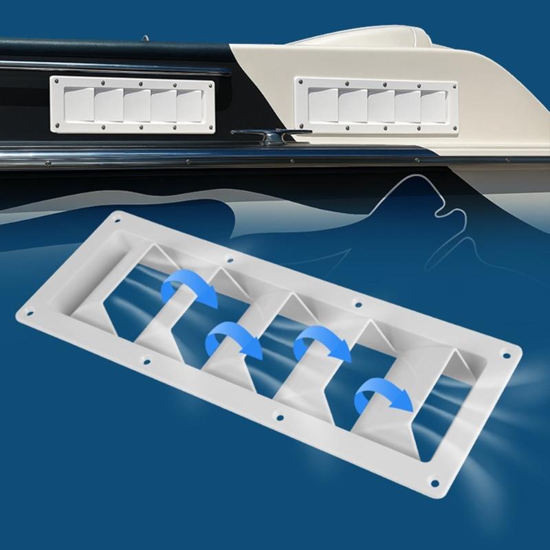 RVs Boat Ventilation Grille Weather Resistant Louvered Boat Air Vent Cover Universal for Campers Trailers Quick Install