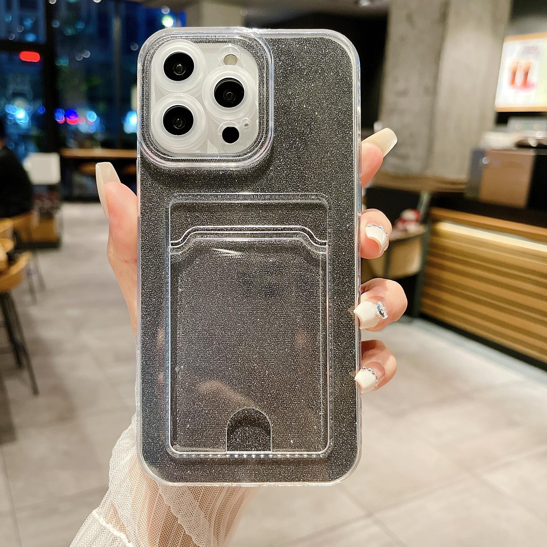 

Подходит для чехла для мобильного телефона iPhone16, градиентный, с блестками, 13 Apple 14, защитный чехол 15 Promax, противоударный, с карманом для карт iPhoneSE 2020