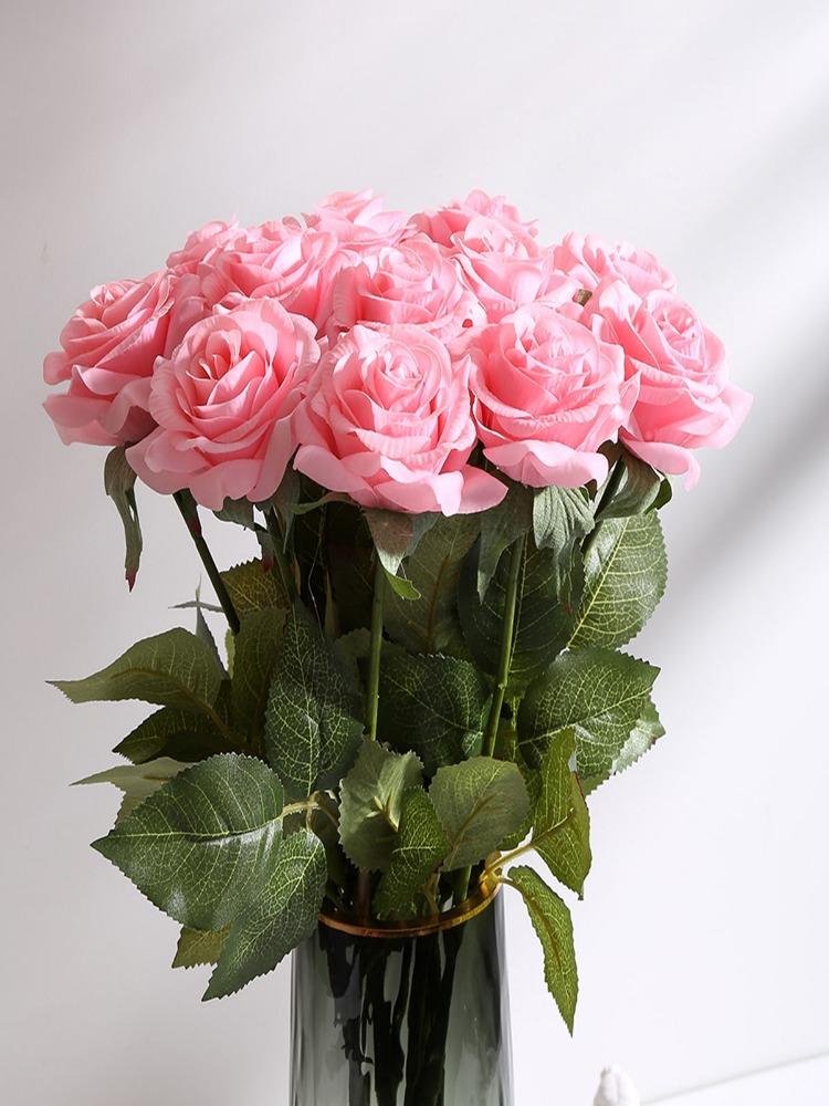 12 Stück Kunstseidenrosen, Kunstblumen, Bulk-Rosen, Blumenarrangement, Blumenstrauß für Zuhause, Hochzeit, Party, Garten, Brautdekoration