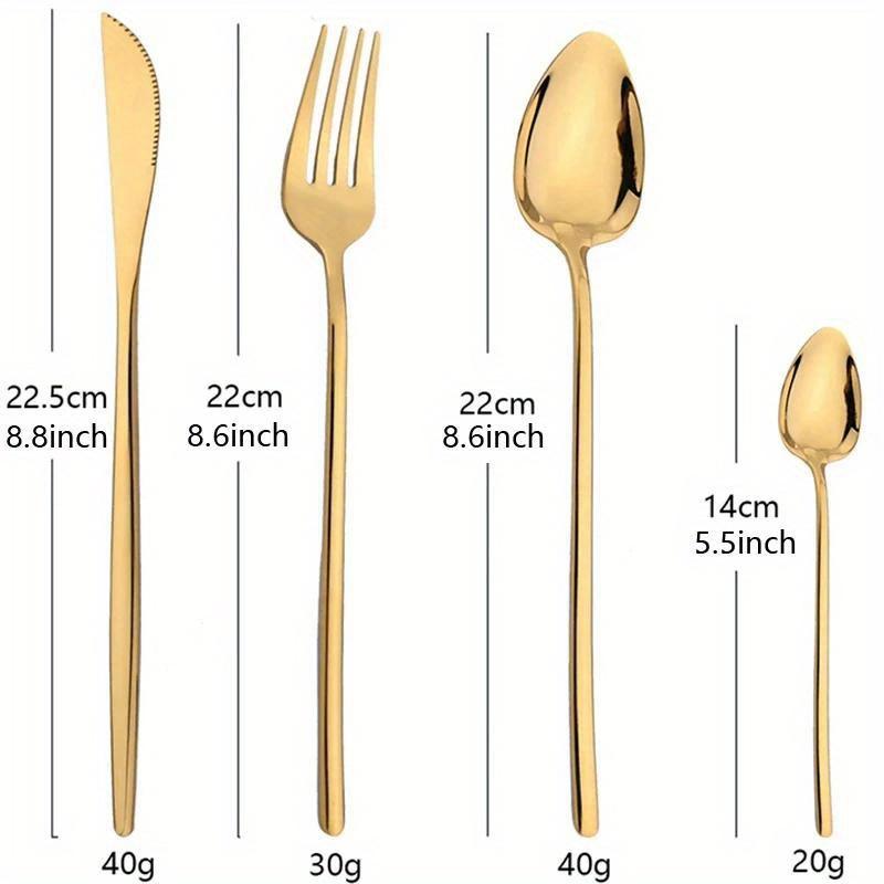 10-teiliges Besteckset mit Tafellöffeln aus Edelstahl, elegantes, goldenes, hochglanzpoliertes Löffelbesteck-Set für Essen und Unterhaltung