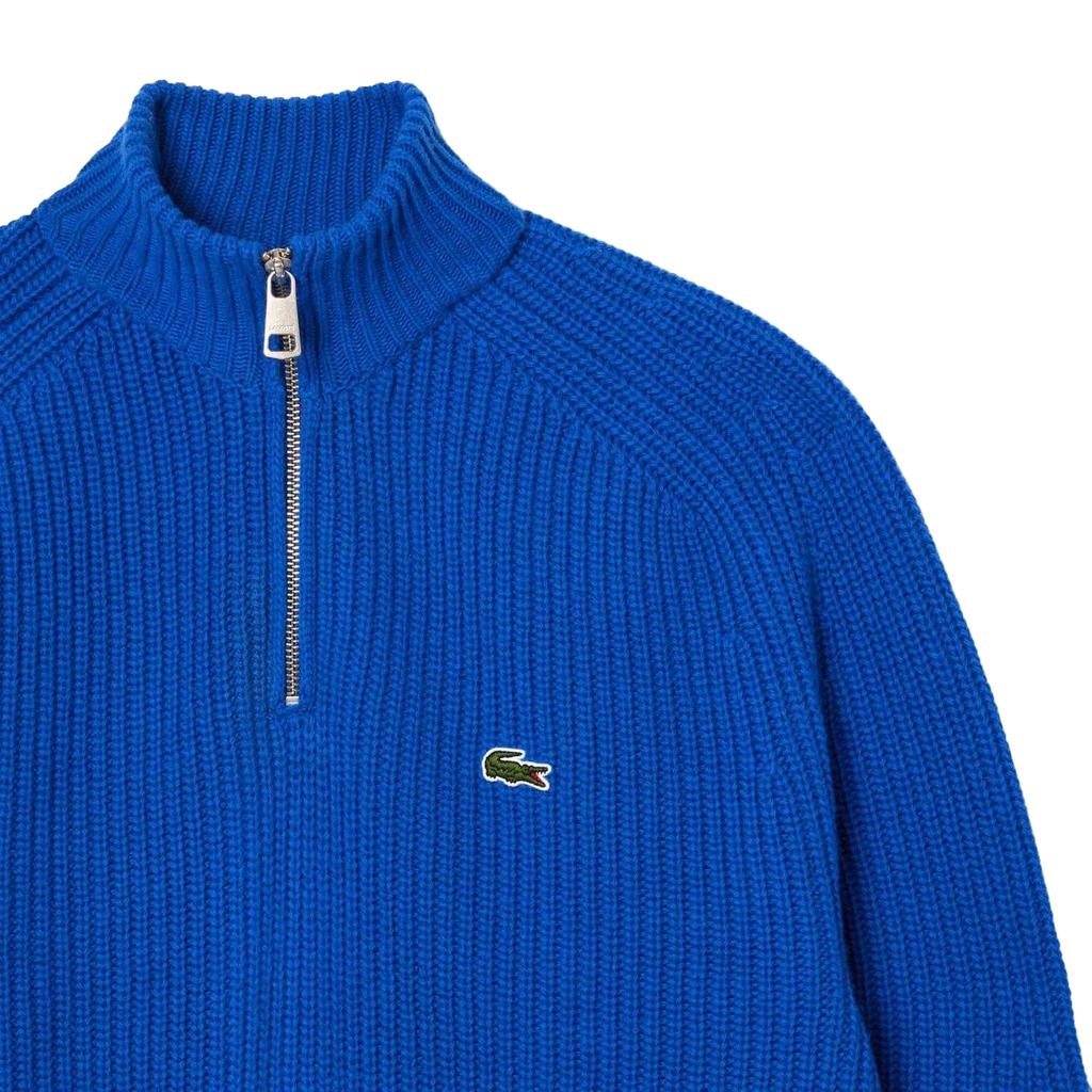 Lacoste Mens Zipper Carded Wool High-Neck Jumper