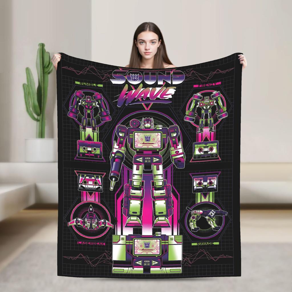 Transformers Decepticons Soundwave Blankets Robot Flannel Funny Warm Throw Blanket for Bedspread Spring/Autumn Couch
