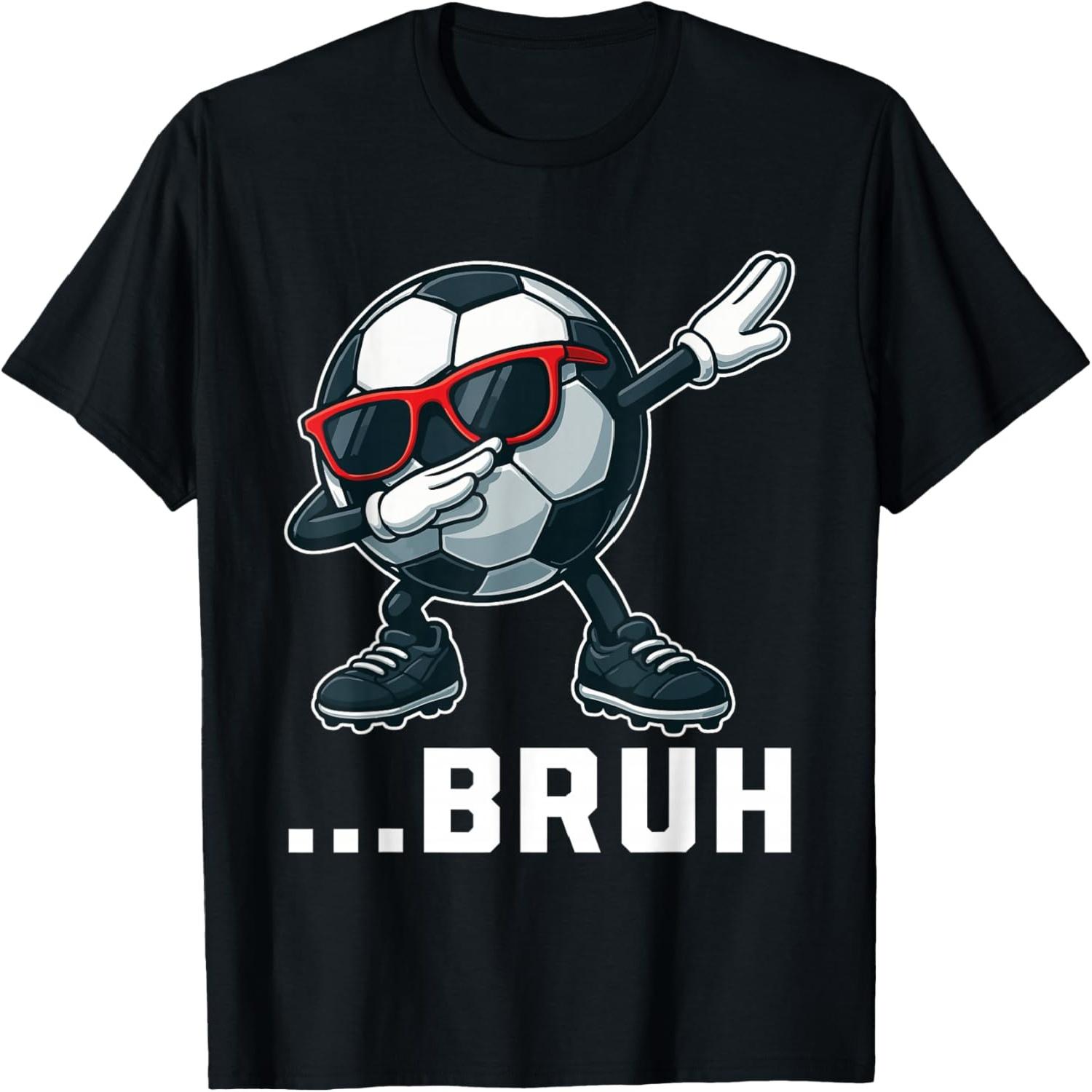 

Bruh Dabbing Soccer Ball Funny Boys Men Women Sports Player T-Shirt S разноцветный