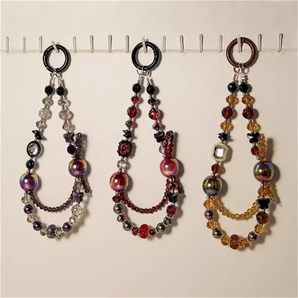 Colorful Beaded Phone Lanyard 26cm Short Phone Wristlet Strap Mobile Accessory