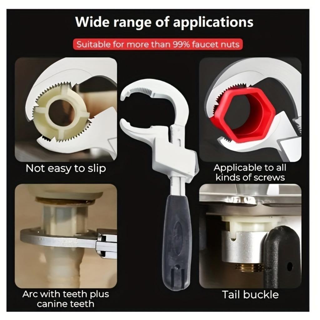 Zestaw regulowanych kluczy dwustronnych - klucz nastawny do wąskich przestrzeni, do demontażu łazienki i konserwacji hydraulicznej