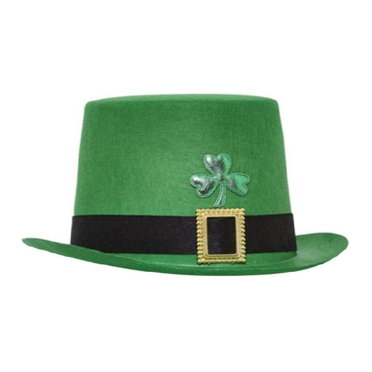StPatrick Day Decoration Top Hat Lucky Shammock Tall Hat Festival Props Headwear