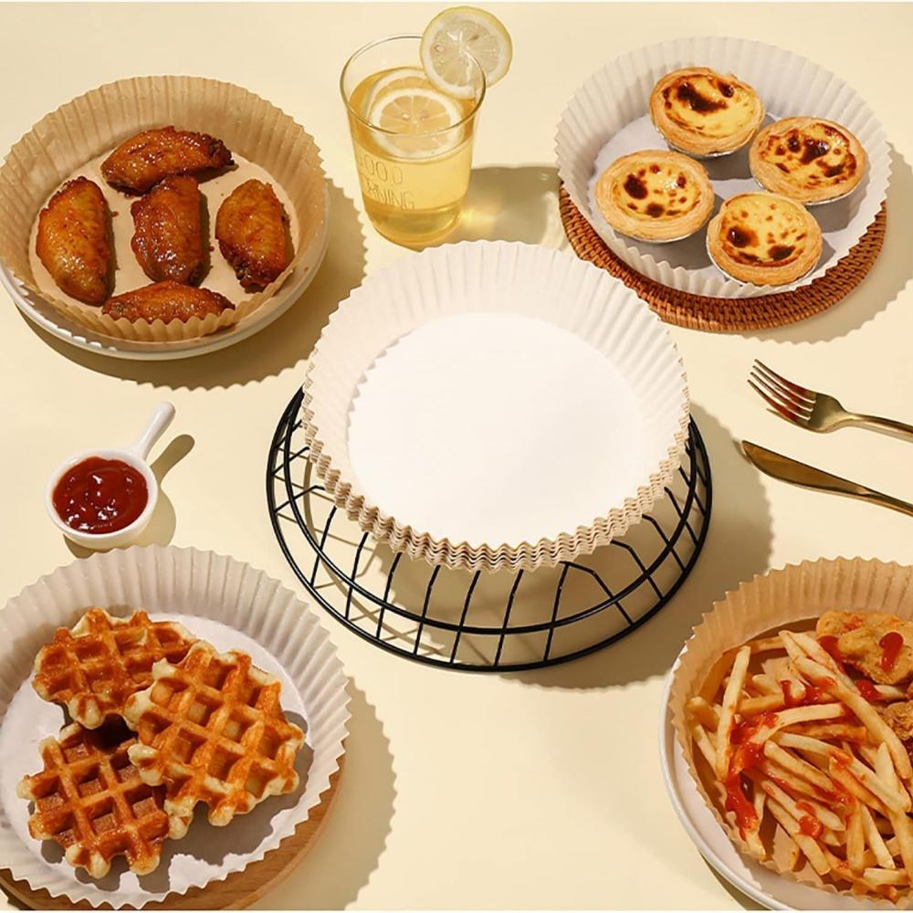 50pcs Air Fryer Paper Bowl Liner Baking Liner Paper Non-stick Oven for Air Fryer Heavy Duty Parchment