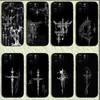 Cyber Sigil Cross Line Phone Case For iPhone 16,15,14,13,12,11,Pro,X,XS,Max,XR,Plus,Mini Soft Black Cover