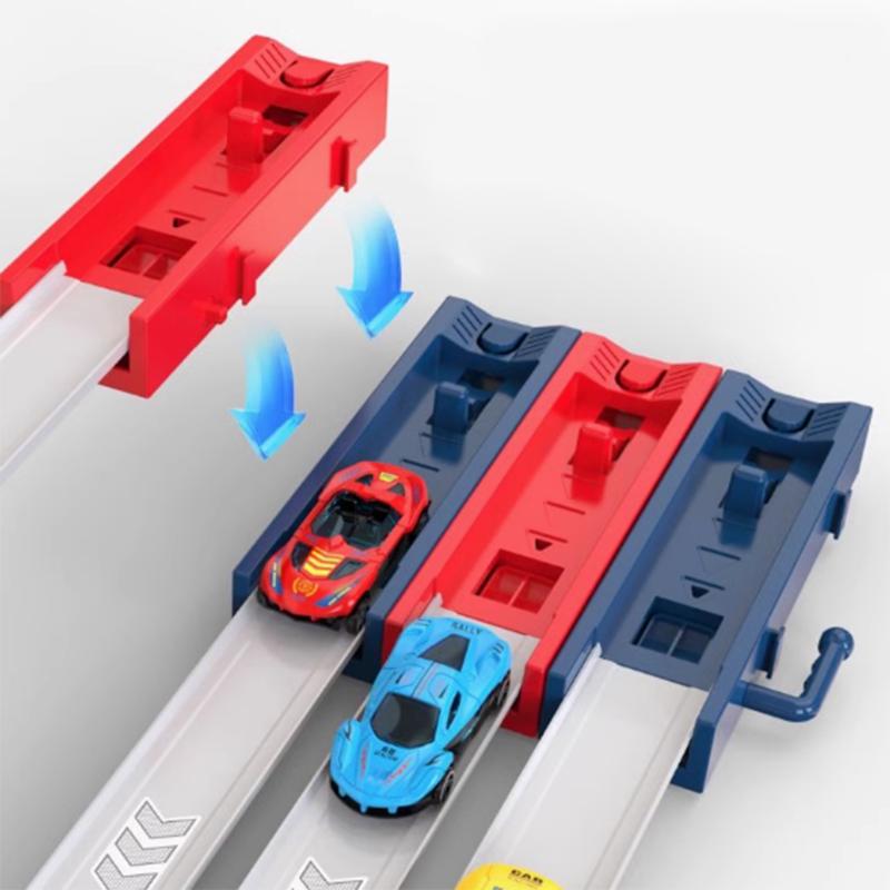 Children's assembled racing catapult track alloy car parent-child interactive inertial sliding children's toy set