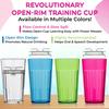 No-Spill Sippy Cup with 360 Smart Edge Rim Plastic Baby Weaning Training Cup Safe Open Cup for Toddlers