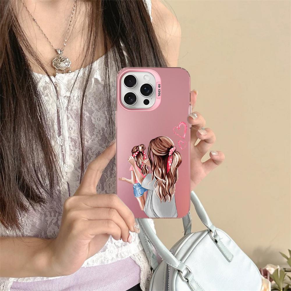 Super Dad Mom Baby Girl Phone Case For iPhone 16 15 14 13 12 11 Pro Max X XR XSMAX 8 7 Plus Matte Shockproof Back Cover