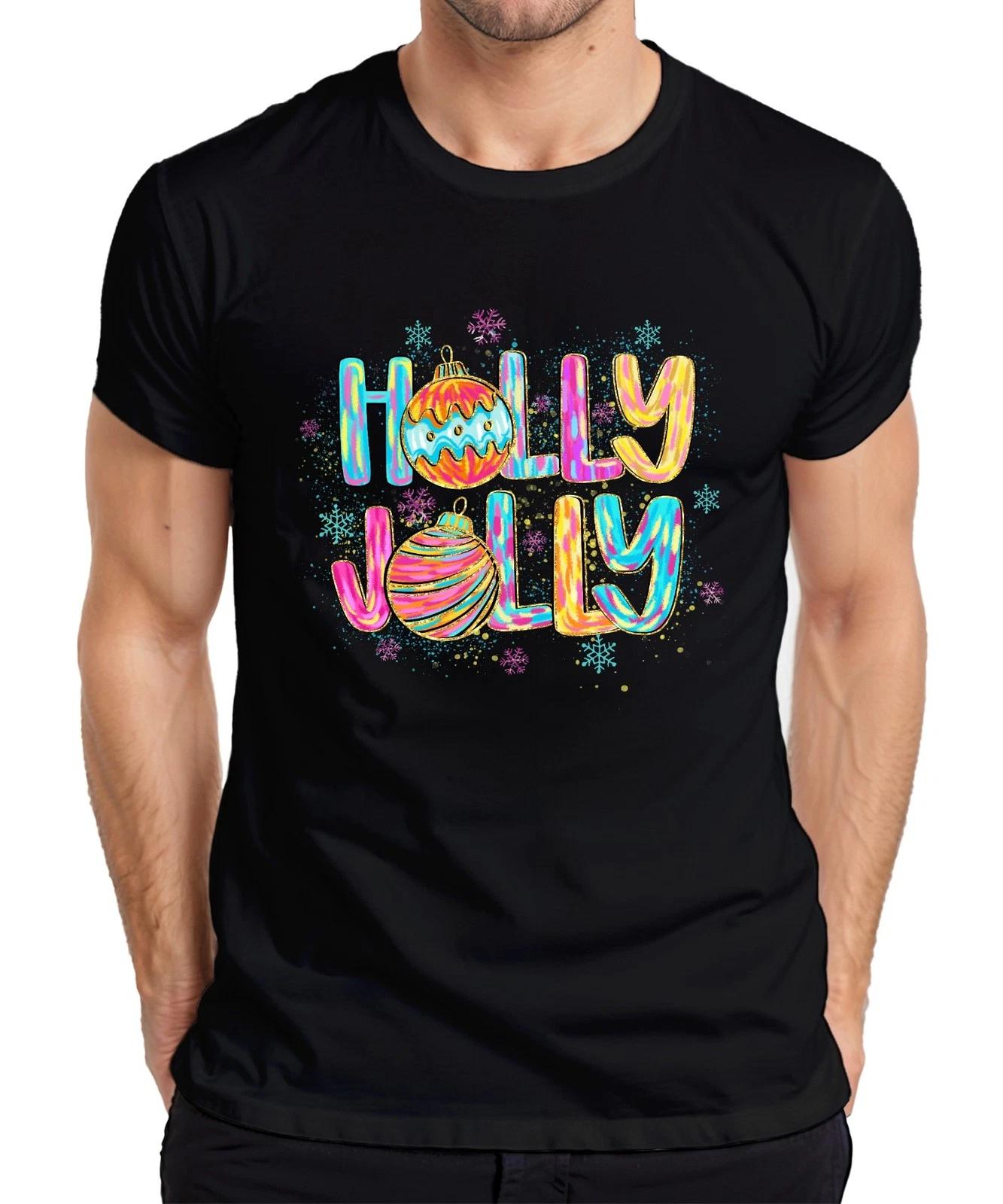 Holly Jolly Geschenk Weihnachtskugel Schneeflocke bunt lustig Herren T-Shirt M