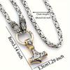 Cross-border Hit Men's Nordic Viking Stainless Steel Wolf Head Thor's Hammer Pendant Necklace