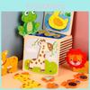 Wooden Toddler 3d Puzzle With Animal Matching And Interlocking Blocks For Early Education