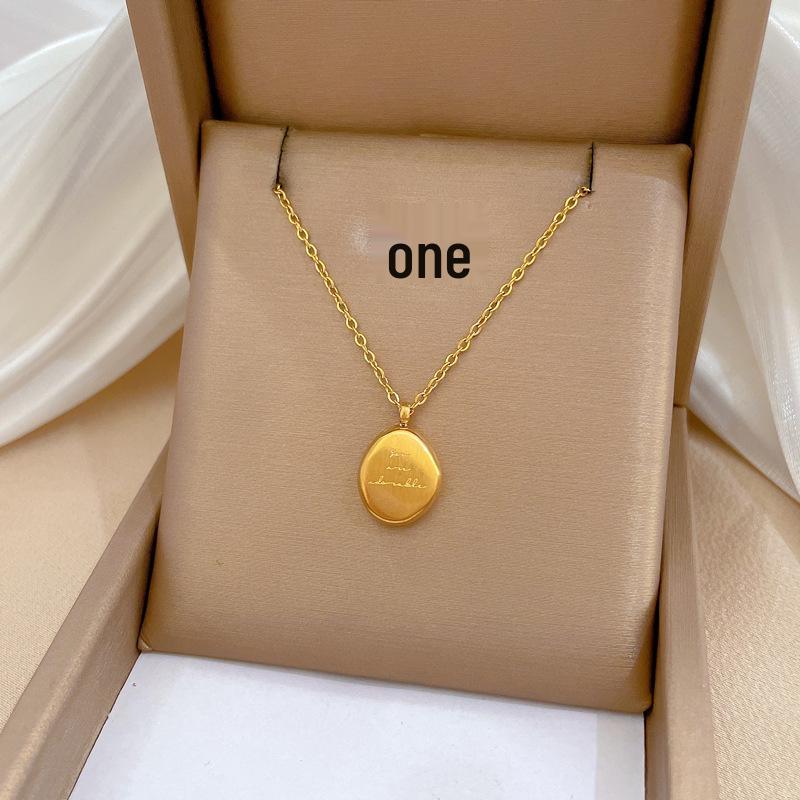 Full Titanium Steel Geometric Animal Minimalist Real Gold Necklace for Women - Collarbone Chain