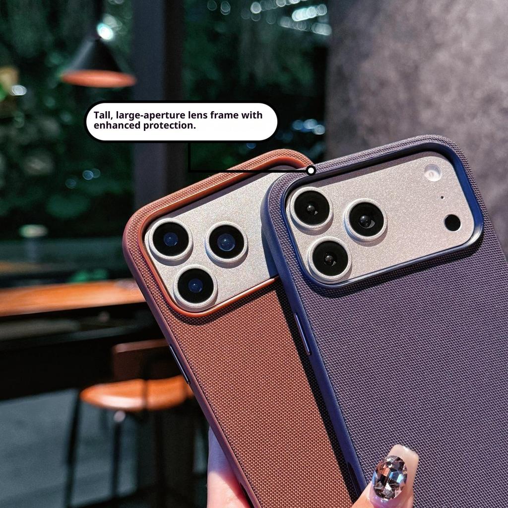 For iPhone 17 Pro Case Compatible with MagSafe Polyester + TPU Phone Cover with Metal Buttons