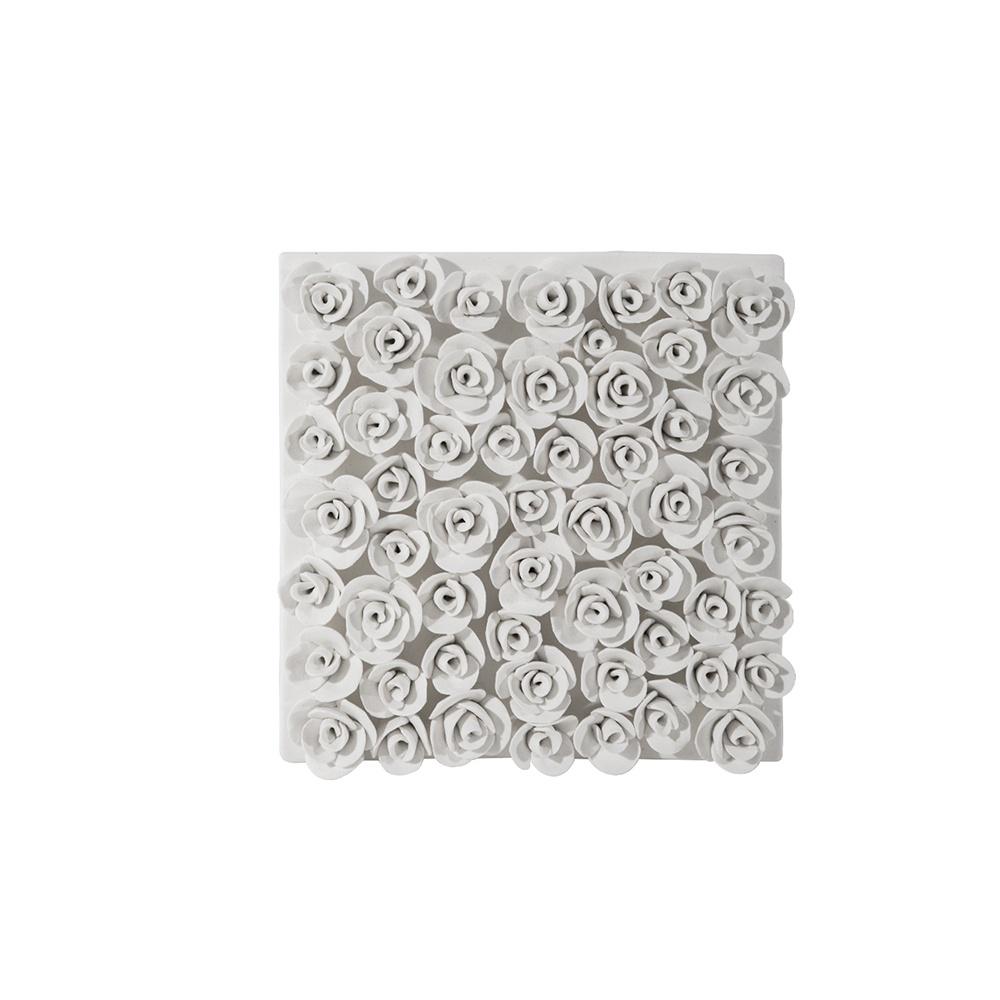 Ceramic Hand-made Petal Pendant Background Wall Decoration Embossed Rose Hanging Picture Adornment Home Accessories