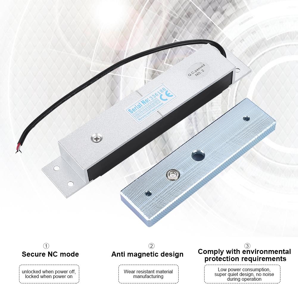 DC12V 180KG/350Lbs Electric Magnetic Lock Holding Force Electromagnet Lock Secure NC Mode
