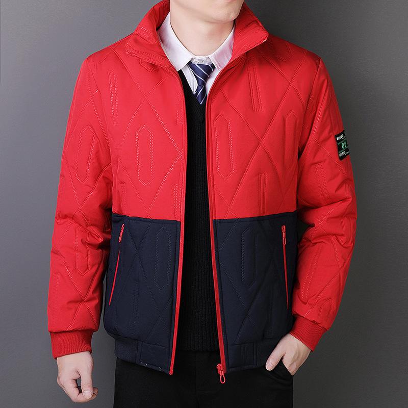 

Unisex Color Block Casual Cotton Jacket - Trendy Autumn/Winter Outerwear for Couples XL