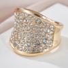Luxury Metal Wide Face Cubic Zirconia Ring Exquisite Engagement Wedding Rings for Women Trendy Female Finger Jewelry for Party