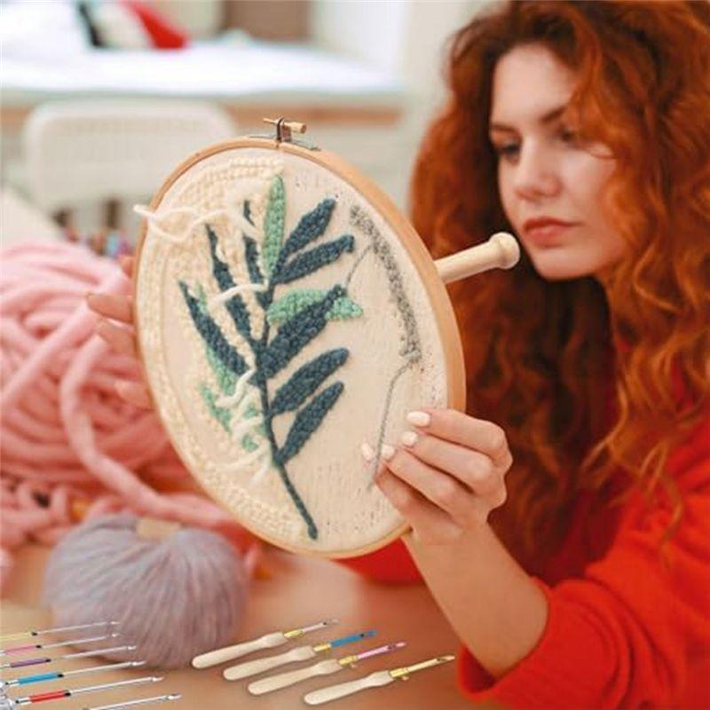 M-Modern-35Pcs Punch Needle Kit Adjustable Punch Needle Embroidery Kits For Embroidery Floss Stitching Beginner