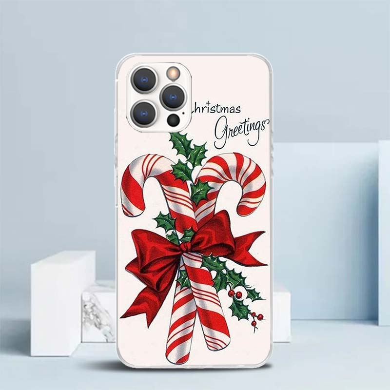 Christmas Santa Claus Present Soft Cover for iPhone 16 17 Air 15 14 Pro Max 16E Phone Case 13 Mini 12 11 7 SE 8 Print Pattern Fi