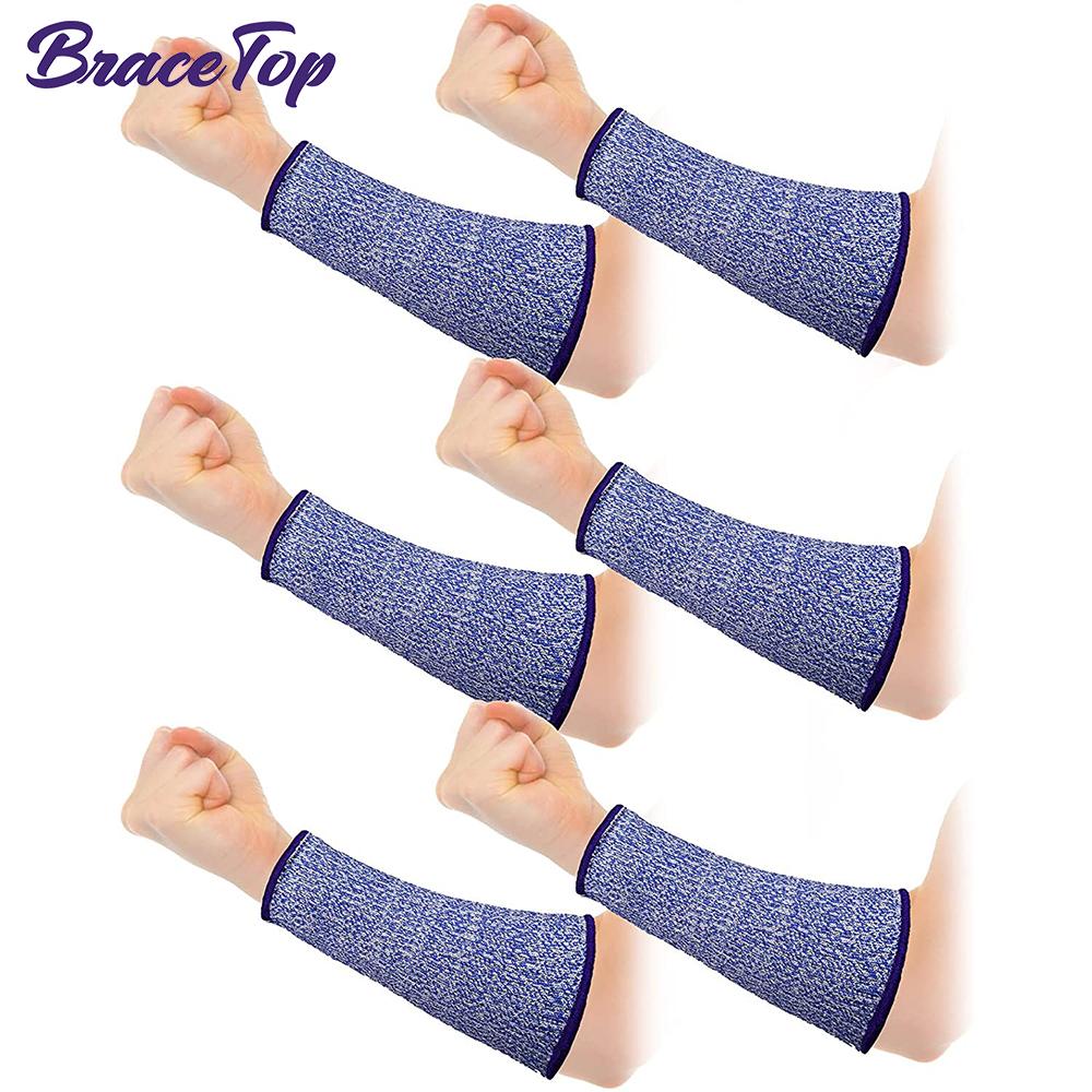 Durable And Safe Bracetop 3 Pairs Cut Resistant Sleeve Arm Level 5 Protection Sleeve Anti-Cut Arm Anti-Knife Wrist Guard Safety Protection