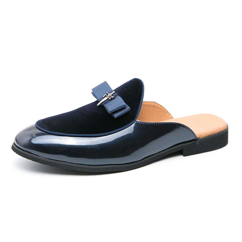 Summer Half Shoes for Men Fashion Breathable Loafers Slippers Man Outdoor Men Casual Shoes Mules Slip On Flats Leather Sandals