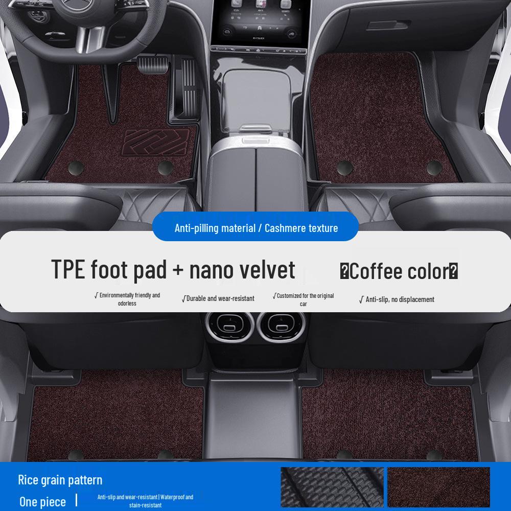 Compatible TPE Floor Mats & Door Sill for Mercedes-Benz A, C, E-Class, L, GLA, GLB, GLC - Full Coverage