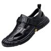 Men's sandals leather summer hollow breathable shoes men's casual versatile non-slip soft sole leather sandals rubber soft sole