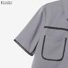 ZANZEA Women Short Sleeve Blouse and Long Skirts Summer Two Piece Suit Sets