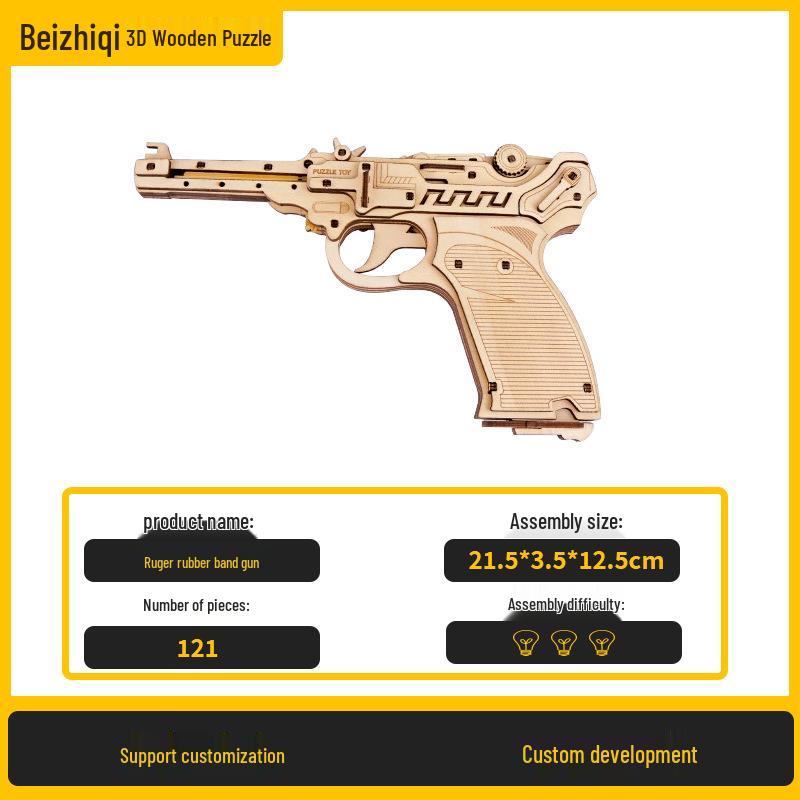 CSGO Wooden Folding Claw Knife & Burst-Fire Toy Gun DIY Puzzle Block Set