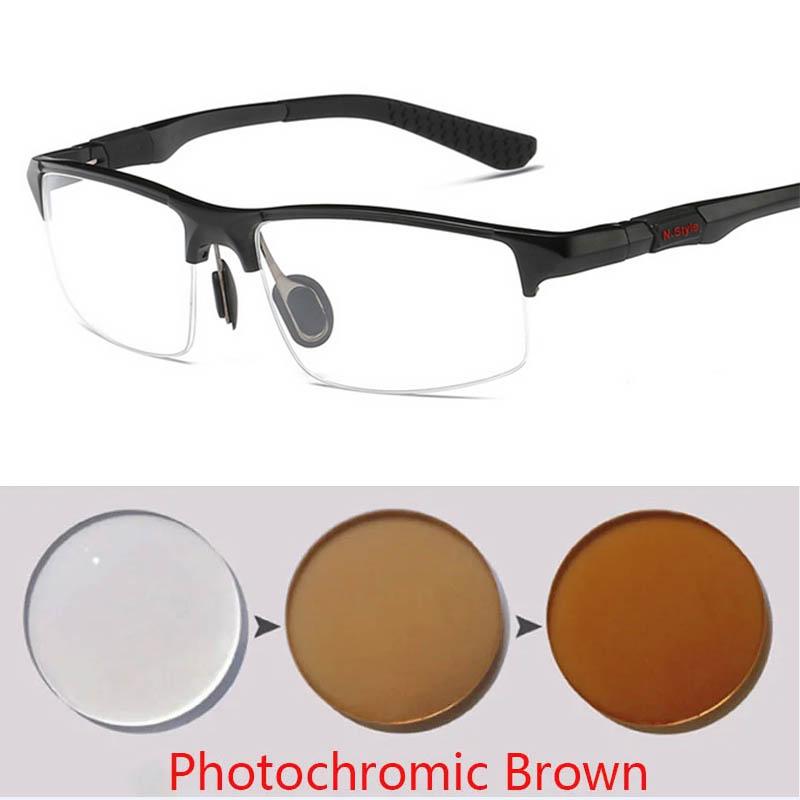 Fashion Sports Eyewear Aluminum Magnesium Half Frame Glases For Outdoor Myopia Prescription 0 -1.0 -1.5 -2.0 -3.0 To -6.0