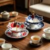Umbrella-Shaped Ceramic Tea Infuser with Rotating, Chinese Blue & White Ceramic Strainer for Loose Leaf Tea, Kung Fu Tea Filter, Elegant Gift for Tea