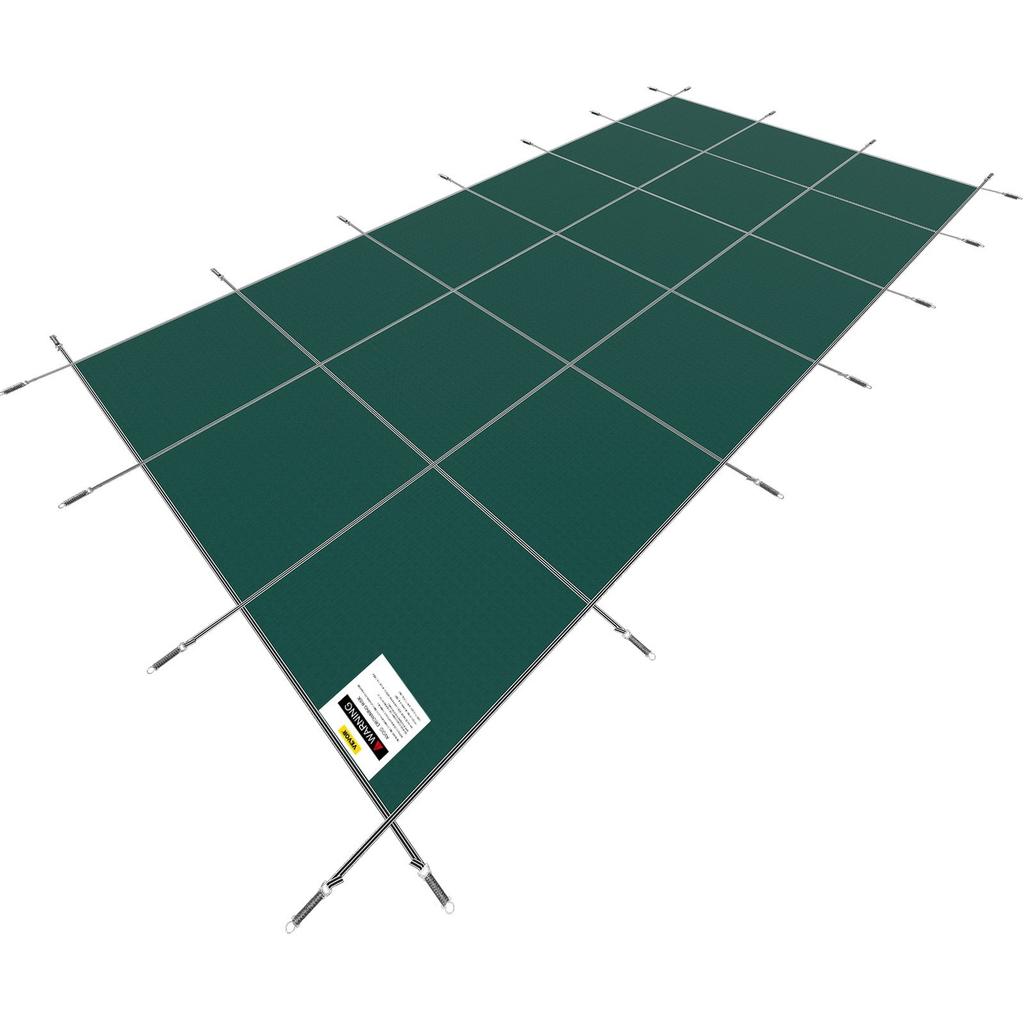 Pool Safety Cover Fits 20x40ft Rectangle Inground Pools, Safety Pool Cover with Drainage Holes, Mesh Solid Pool Cover for Swimming Pool, Winter Safety