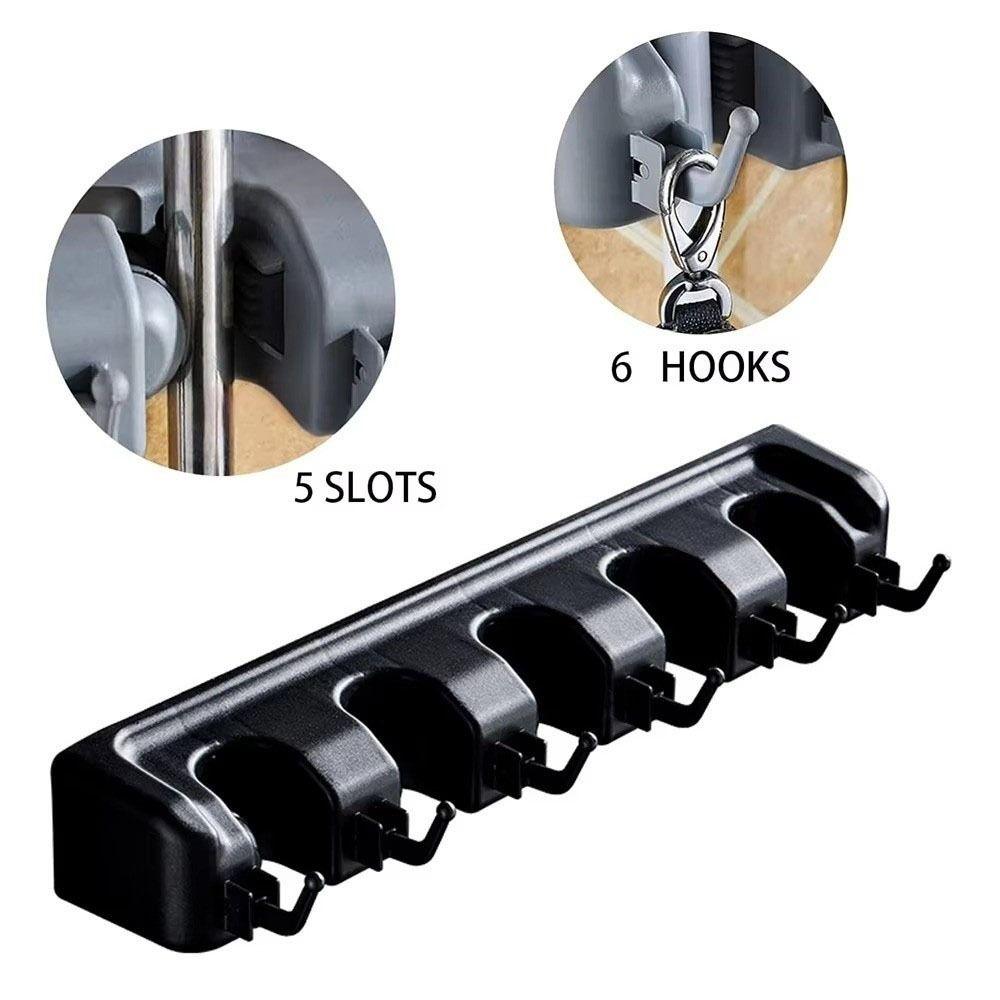 Wall Mounted Mop Holder Plastic Material Bathroom Broom Hanger Mop Fixed Clip Laundry Room