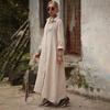 Women Summer Maxi Dress Loose Turn Down Collar Long Sleeves OL Cardigan Commute Daily Wear Pure Color Single Breasted Long Dress
