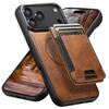 Faux Leather Phone Case Wireless Charging Magnet Card Holder Stand for IPhone 17 Pro Max 16 Plus 15 14 13 1215 14 13 12