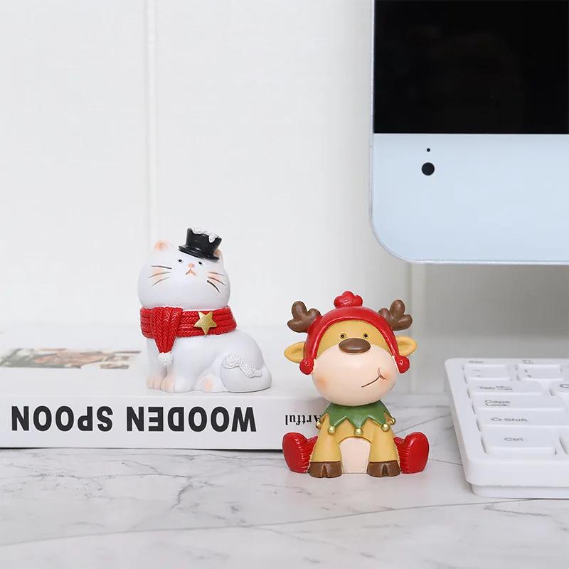 Ins Cartoon Christmas Gift Table Decoration Ornaments Creative Resin Crafts Cake Baking Knickknacks Wholesale