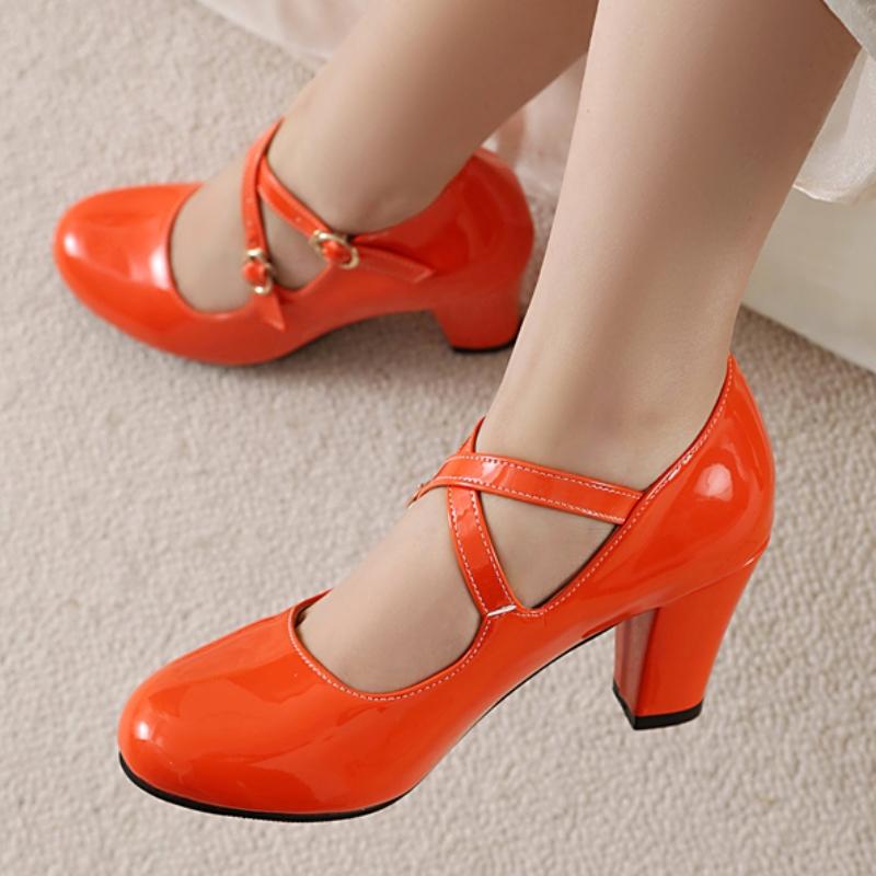 Women's Green High Heels Mary Jane Shoe Cross-strap Black White Pink Heeled Party Wedding Shoes Ladies Dress Pumps Elegant