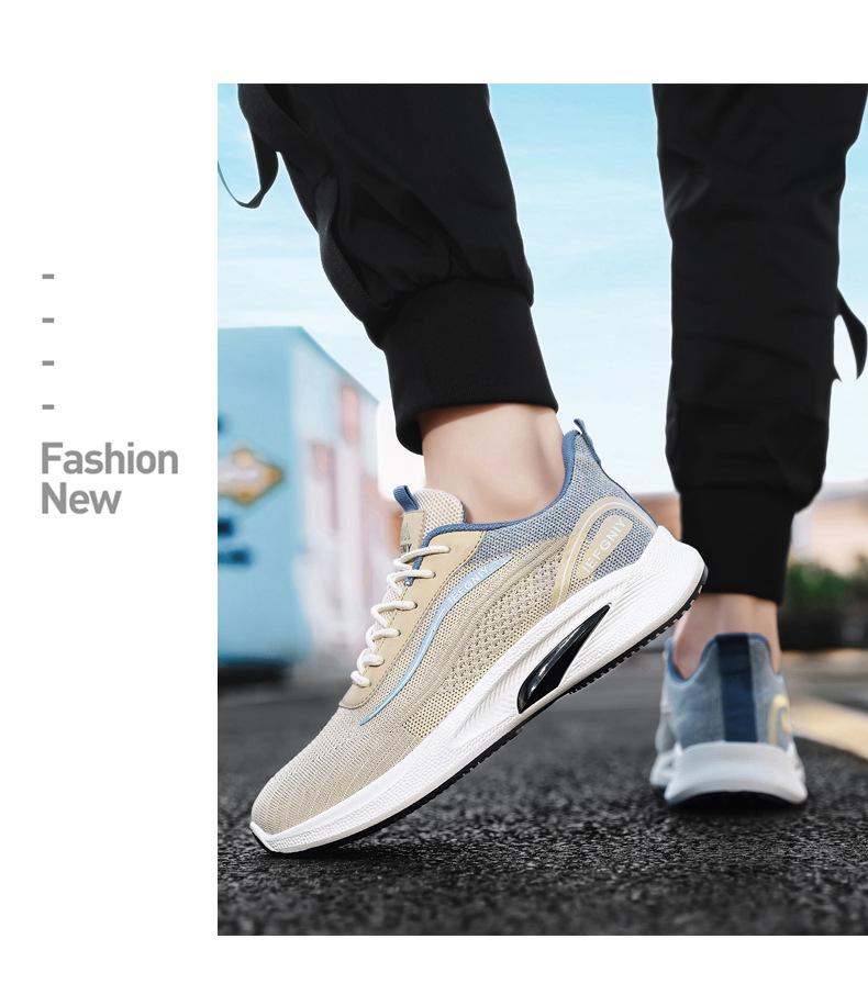2025 Men's Black Breathable Mesh Running Shoes - Odor-Resistant Casual Lightweight Sneakers