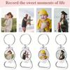 1PC Key Rings Silver Plated Sublimation Heart/Round/Square Blanks Photo Frame Keychains Metal Bottle Opener